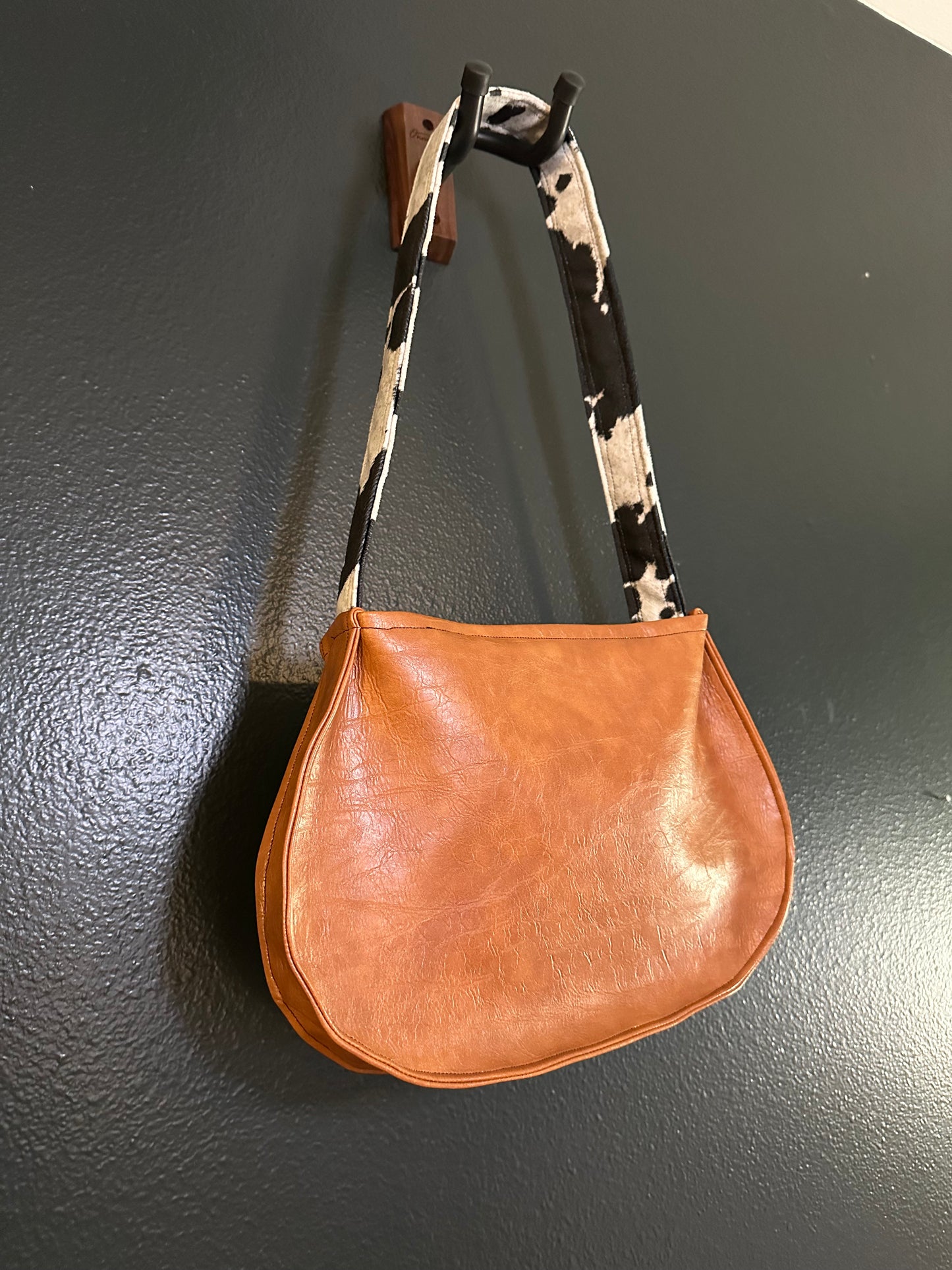 Vegan Leather and Cow Print Purse
