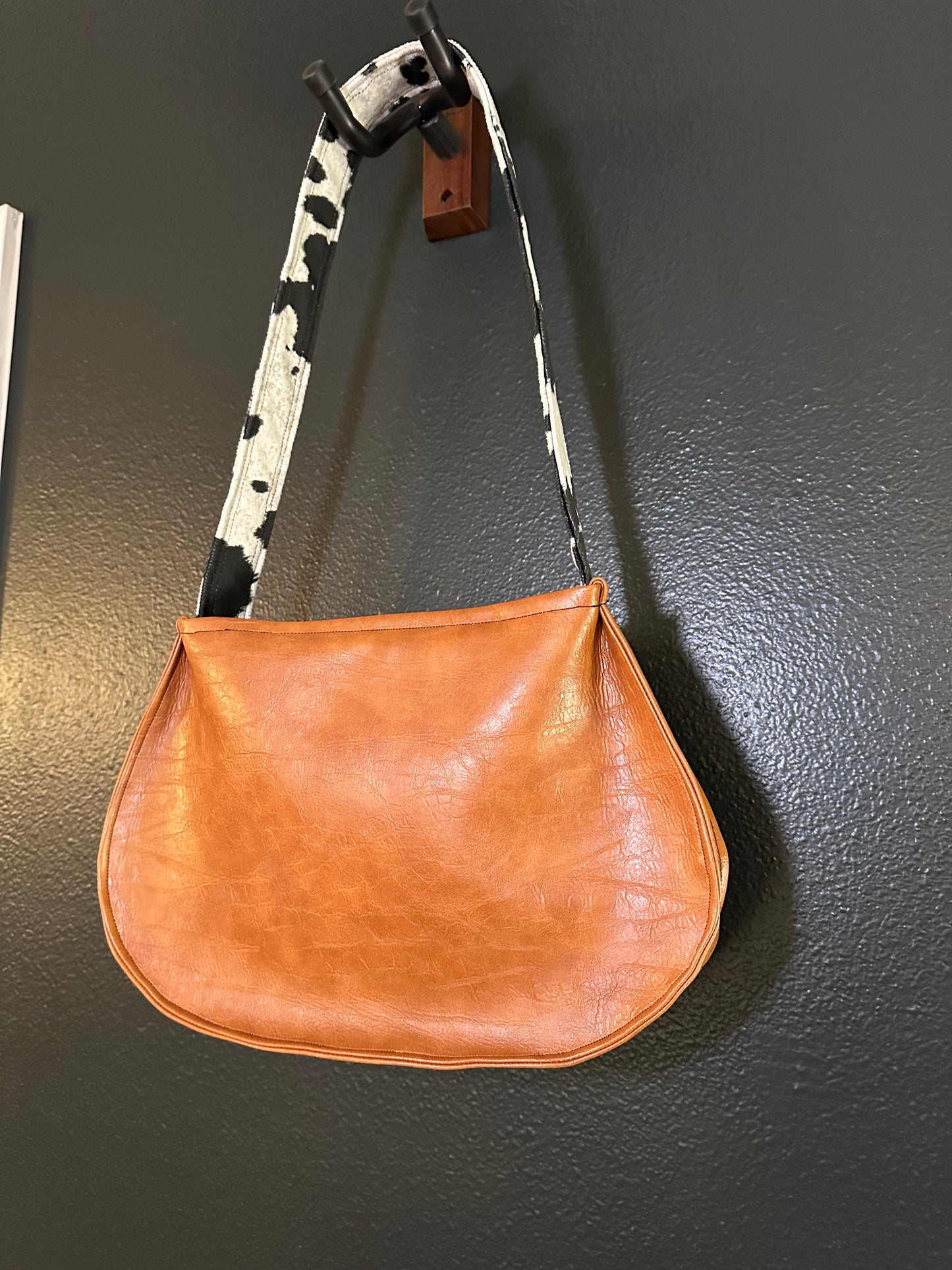 Vegan Leather and Cow Print Purse