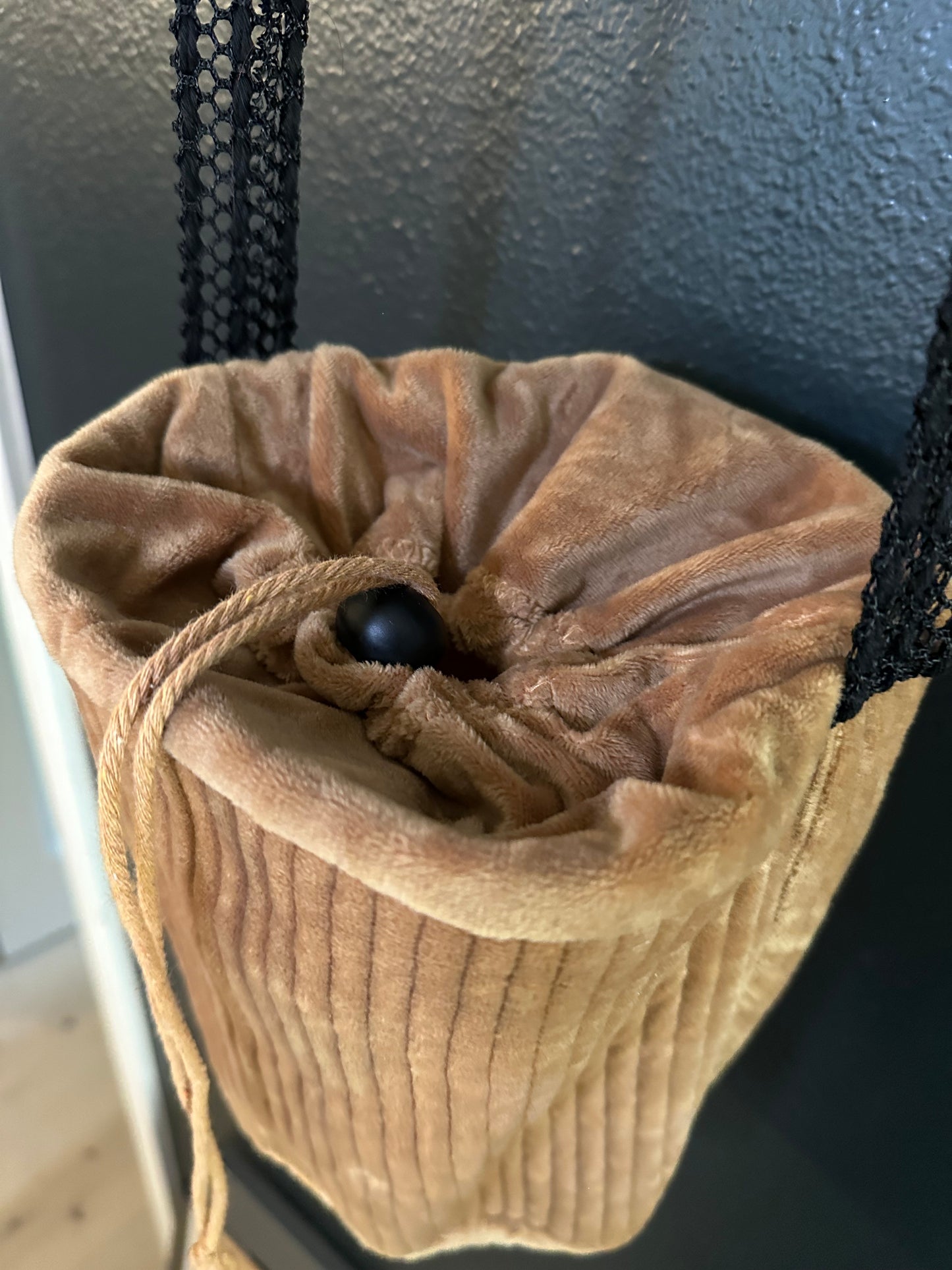 Quilted Gold Velvet Round Purse