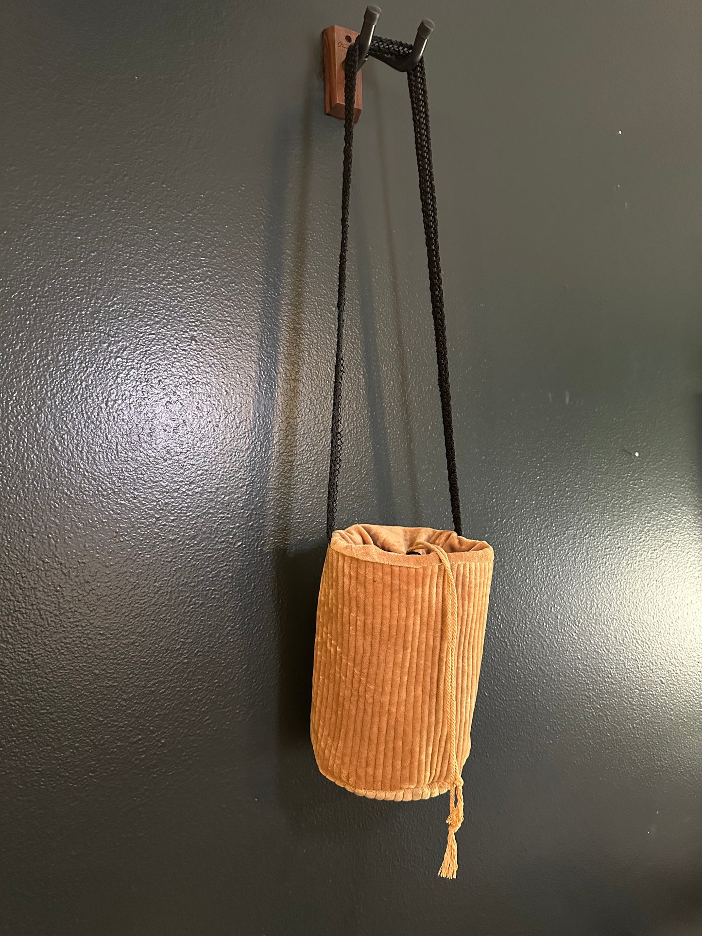 Quilted Gold Velvet Round Purse