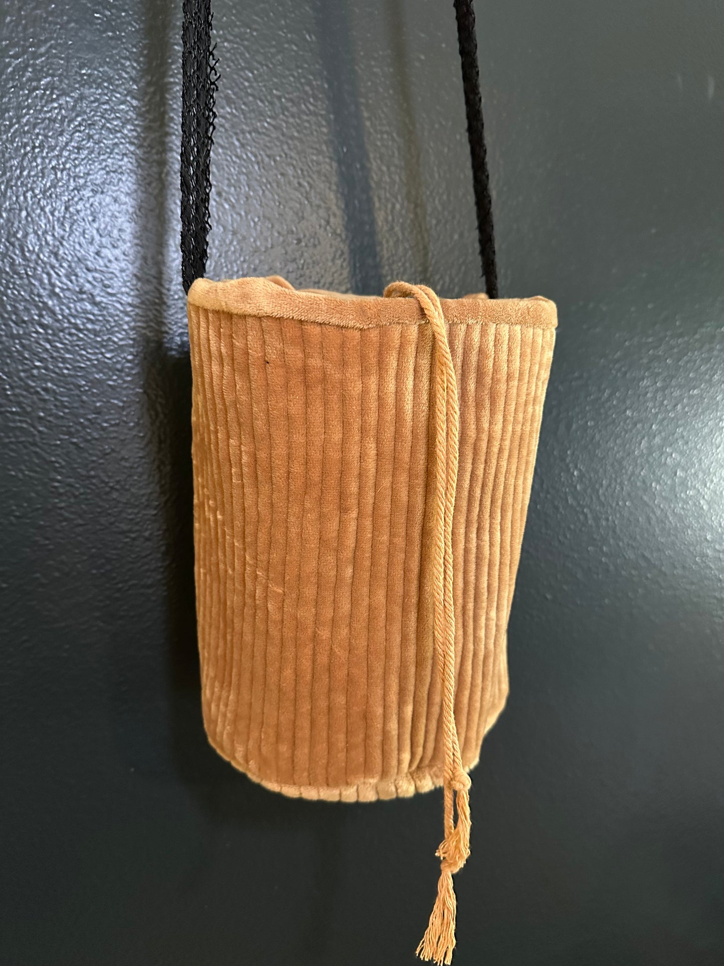 Quilted Gold Velvet Round Purse