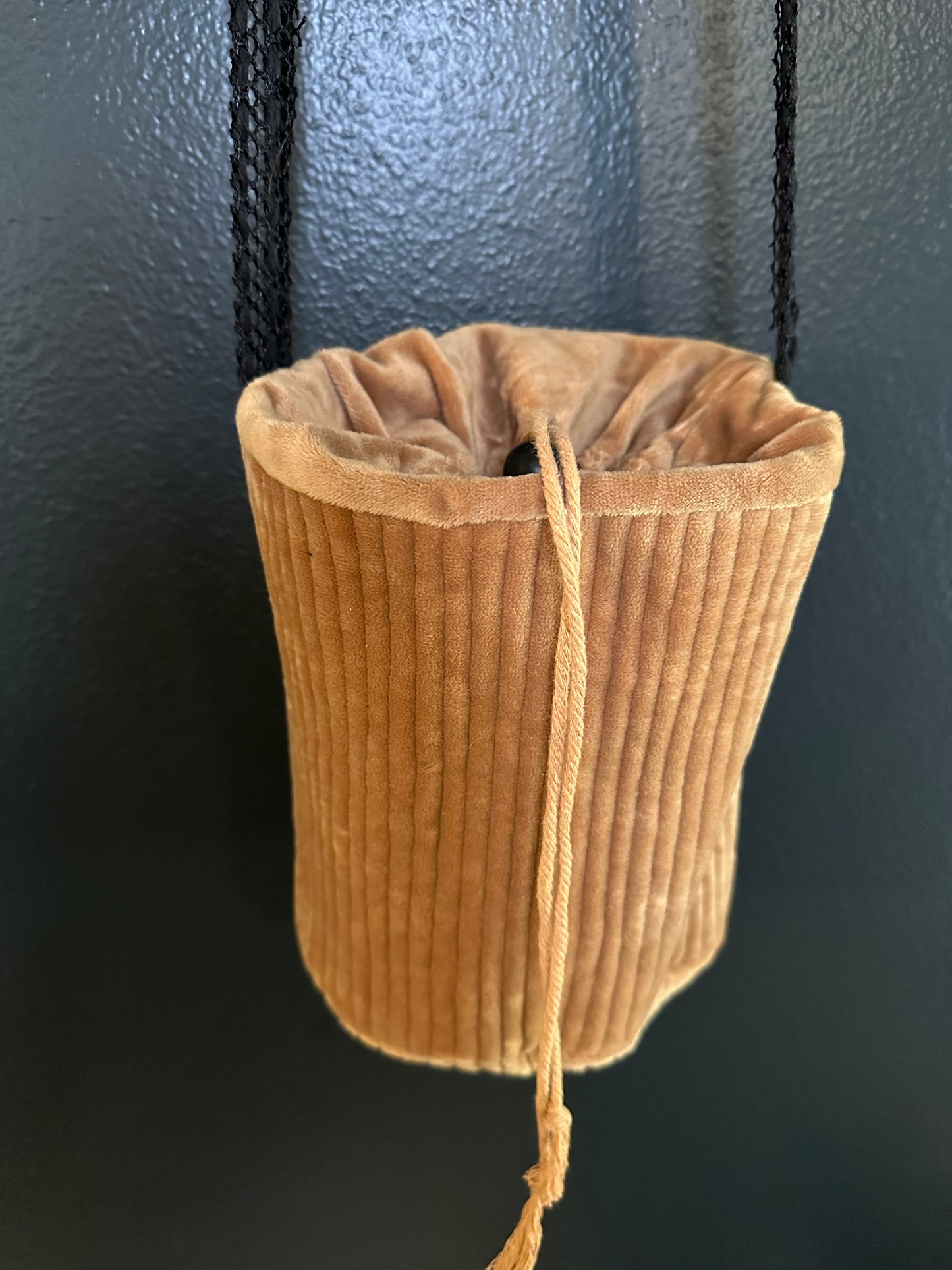 Quilted Gold Velvet Round Purse