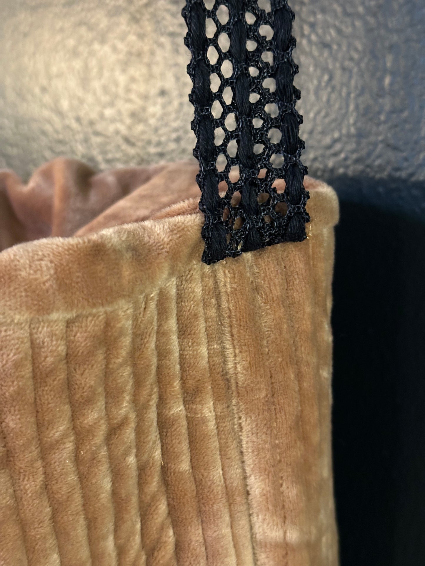 Quilted Gold Velvet Round Purse