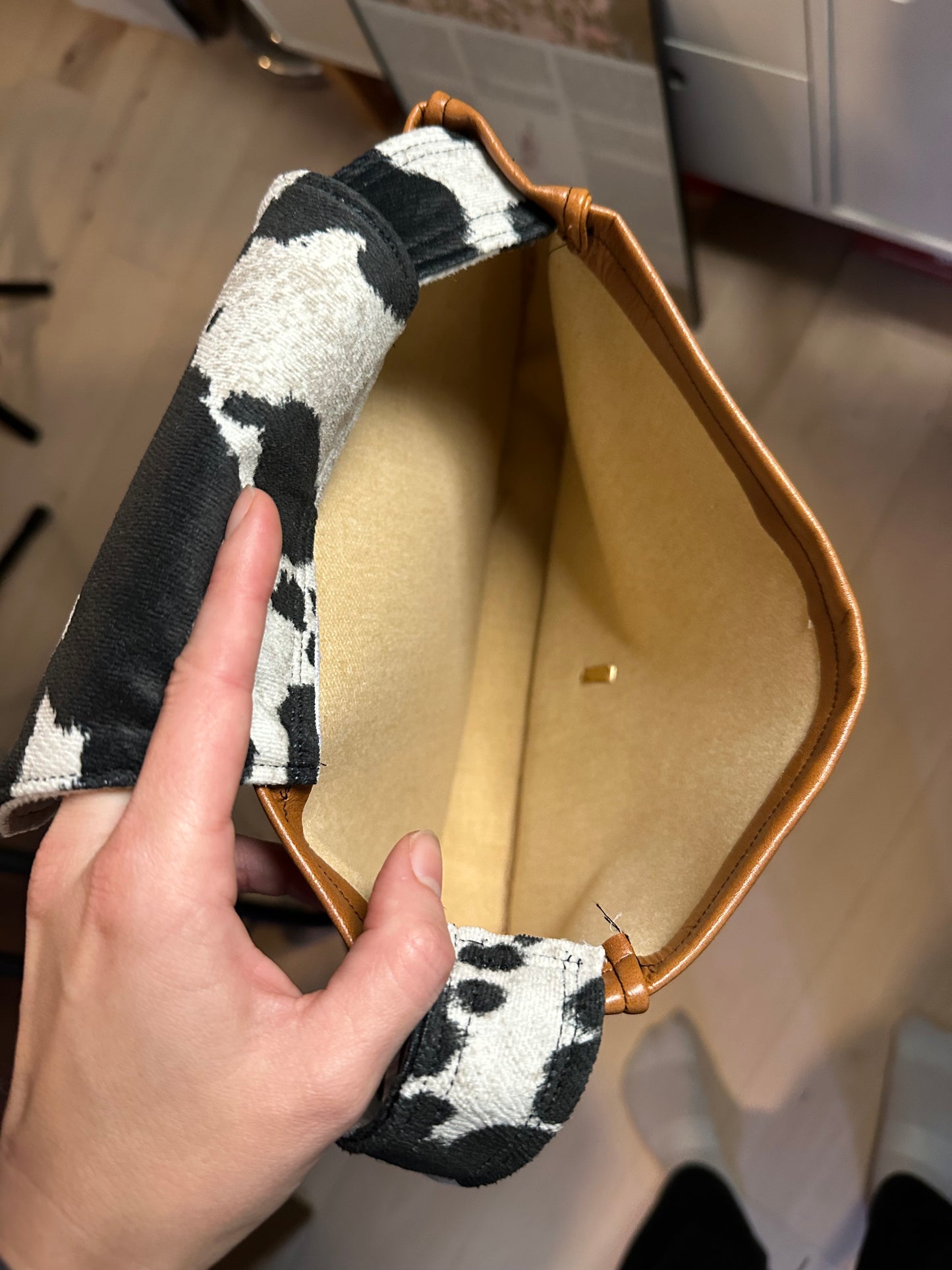 Vegan Leather and Cow Print Purse