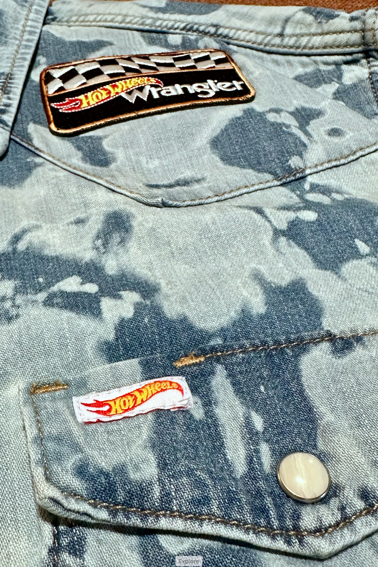 Mens Wrangler x Hot Wheels Long Sleeve Pearl Snap Long Sleeve Shirt