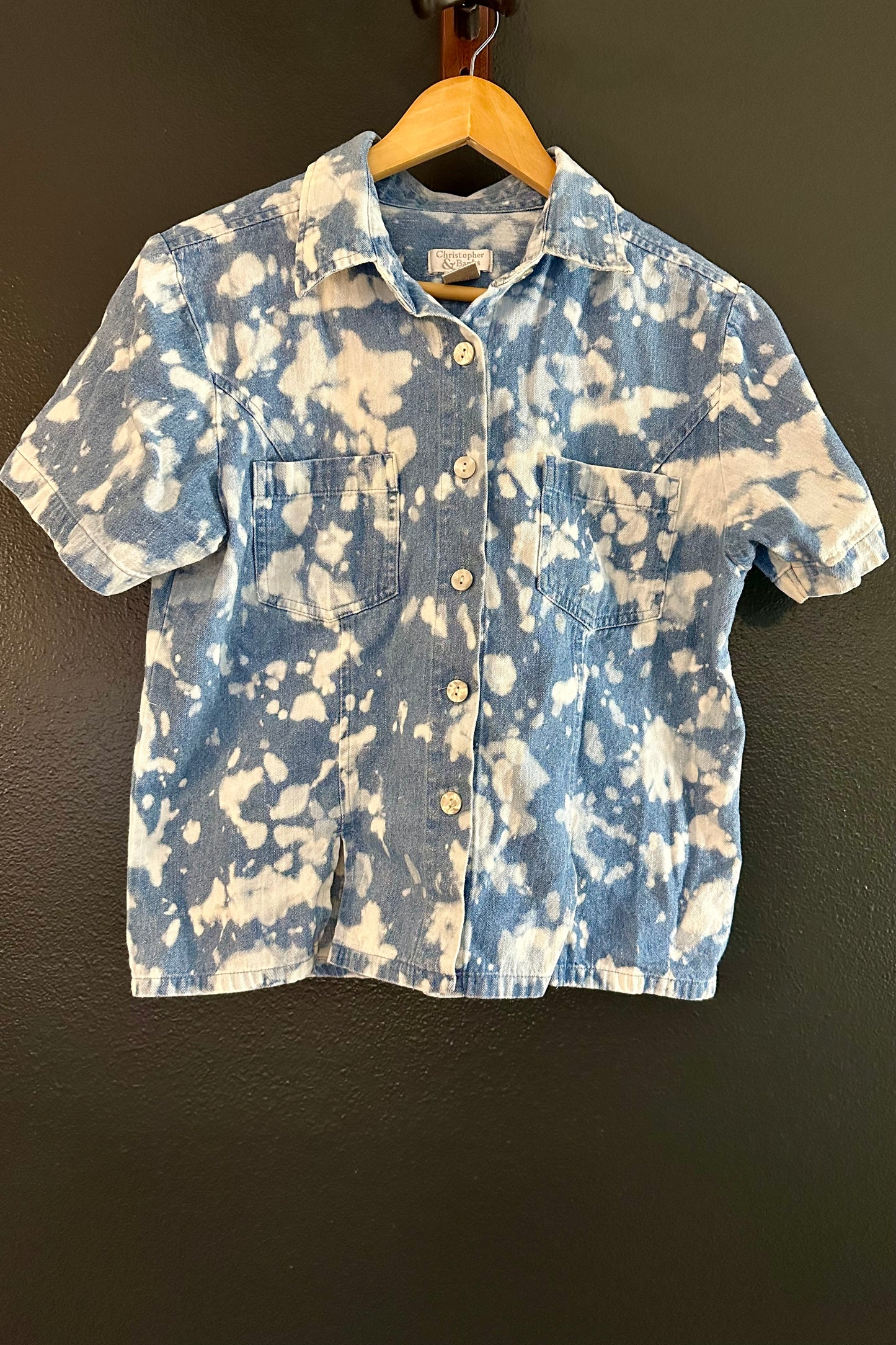 Womens Christopher & Banks Short Sleeve Button Up