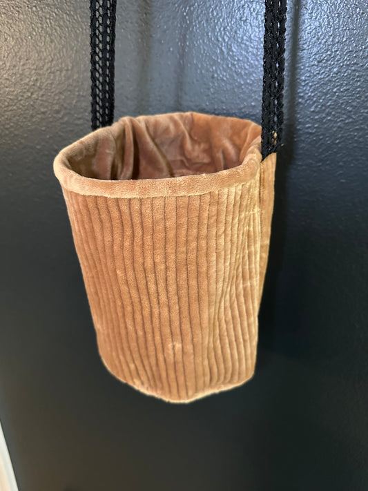 Quilted Gold Velvet Round Purse